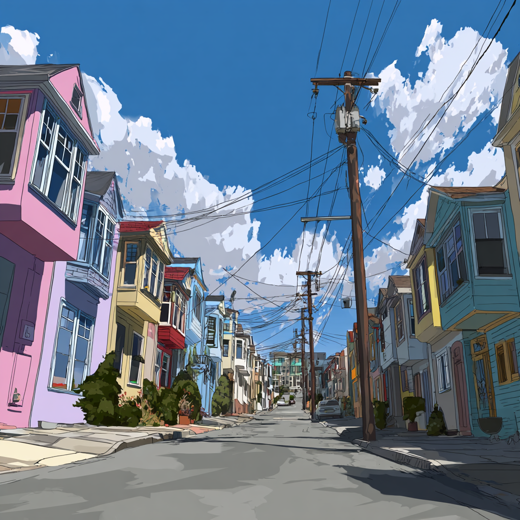 Colorful San Francisco residential street